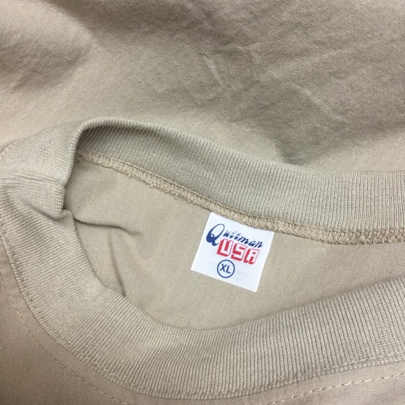 VINTAGE QUITMAN sz X Large Pullover Top 100% Cotton Teddy Bears Bows Holiday Tan - Picture 6 of 8